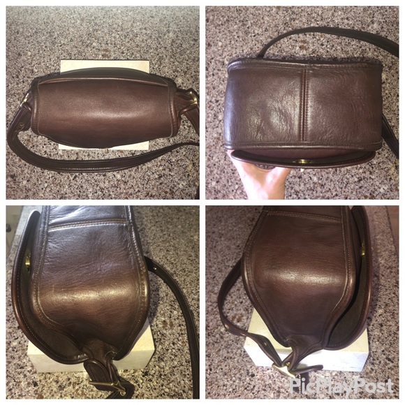 Vintage Coach Legacy Small Flap #9965 in Mahogany with brass turnlock closure. - Picture 5 of 9